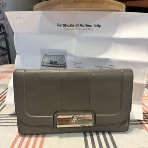 Coach Gray Wallet with Silver Accent